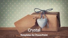  Presentation with gift - Slide set featuring gift box with a blank background and a tawny brown colored foreground