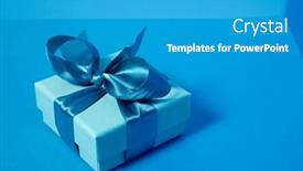  Presentation with gift ribbon - Presentation enhanced with gift-box-with-a-blue background and a  colored foreground