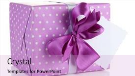  Presentation with gift - Slide set consisting of gift box with blank label background and a  colored foreground