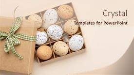  Presentation with greetings - PPT theme with gift-box-with-easter-eggs background and a lemonade colored foreground