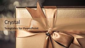  Presentation with gift ribbon - Cool new theme with macro of sunflower close up backdrop and a tawny brown colored foreground