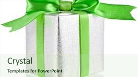  Presentation with cancer lemon green ribbon - Slide deck enhanced with gift box with green ribbon background and a soft green colored foreground