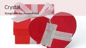  Presentation with white dove heart - Amazing presentation design having gift box with heart isolated backdrop and a coral colored foreground