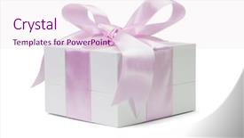  Presentation with pink ribbon - PPT theme having sunny bedroom after shower background and a sky blue colored foreground