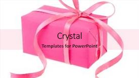  Presentation with pink ribbon - Presentation theme with gift box with pink ribbon background and a coral colored foreground