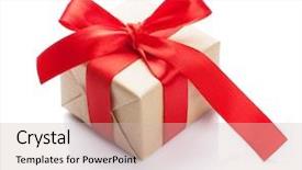  Presentation with red bow - Audience pleasing slides consisting of gift box with red bow backdrop and a soft green colored foreground
