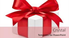  Presentation with red bow - Slide set having gift-box-with-red-ribbon background and a red colored foreground