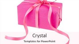  Presentation with pink ribbon - Beautiful theme featuring gift box with red ribbon backdrop and a lemonade colored foreground