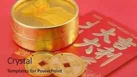  Presentation with red gold - Slide set with summer solstice - autumn equinox 3d rendering red background and a crimson colored foreground