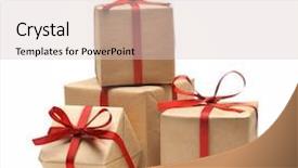  Presentation with gift ribbon - Audience pleasing presentation theme consisting of gift box wrapped in recycled backdrop and a lemonade colored foreground