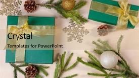  Presentation with christmas borders grunge border decoration - Beautiful slides featuring gift boxes and christmas decorations backdrop and a coral colored foreground