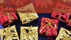  Presentation with christmas gift wrap - Audience pleasing theme consisting of 25 years anniversary - date - april 25 the backdrop and a lemonade colored foreground