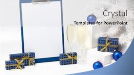  Presentation with flutes - Beautiful PPT theme featuring gift-boxes-blank-clipboard-two backdrop and a light gray colored foreground
