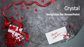  Presentation with shopping trolley - Amazing slides having gift boxes decorative red heart backdrop and a gray colored foreground