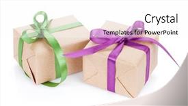  Presentation with boxes - Beautiful theme featuring gift boxes isolated on white backdrop and a white colored foreground