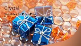  Presentation with gems - Amazing presentation having gift-boxes-on-the-gems backdrop and a coral colored foreground