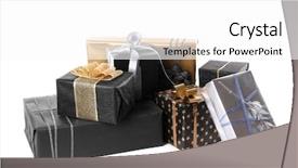  Presentation with an open gift box - Cool new presentation theme with gift boxes on white background backdrop and a white colored foreground