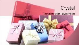  Presentation with an open gift box - PPT theme featuring gift boxes on white background background and a coral colored foreground