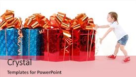  Presentation with red white blue - Amazing slides having gift boxes on white collage backdrop and a red colored foreground