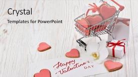  Presentation with boxes light - Slides with gift boxes red heart background and a white colored foreground