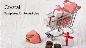  Presentation with boxes light - PPT theme having gift boxes red heart background and a  colored foreground