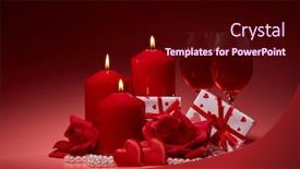  Presentation with wedding invitation card - PPT layouts with gift-boxes-two-glasses background and a wine colored foreground