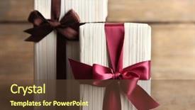  Presentation with gift ribbon - Beautiful PPT theme featuring gingerbreads honey berry filling on a wooden background backdrop and a violet colored foreground