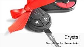  Presentation with red bow - Theme featuring gift car keys with red background and a white colored foreground