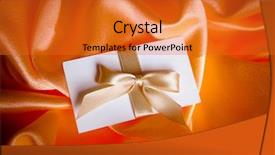  Presentation with gift card envelope - Slide set having gift card envelope - letter with golden ribbon background and a gold colored foreground