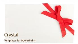  Presentation with gift card envelope - PPT theme enhanced with gift card envelope - red bow on a blank background and a sky blue colored foreground