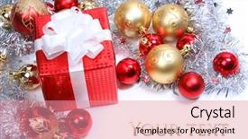  Presentation with purple festive christmas red - Slide set enhanced with gift card envelope - red christmas present background and a coral colored foreground