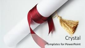  Presentation with gift ribbon - Beautiful PPT theme featuring gift certificat - diploma with a red ribbon backdrop and a white colored foreground