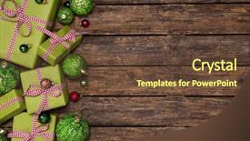  Presentation with christmas presents - Amazing presentation theme having gift certificat - red and apple green christmas backdrop and a tawny brown colored foreground
