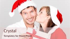  Presentation with bonus - Audience pleasing presentation theme consisting of gift certificat - young happy lovely kissing couple backdrop and a lemonade colored foreground