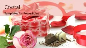  Presentation with pink rose - Amazing slide deck having gift for st valentin backdrop and a coral colored foreground