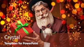  Presentation with modern elegant - Presentation design having gift-from-stylish-santa-claus background and a  colored foreground