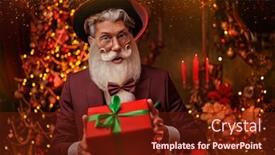  Presentation with modern elegant - PPT layouts enhanced with gift-from-stylish-santa-claus background and a tawny brown colored foreground