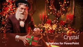  Presentation with modern elegant - Presentation design enhanced with gift-from-stylish-santa-claus and a  colored foreground