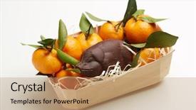  Presentation with chinese new year lunar - Slides featuring gift hamper - chinese or lunar new year background and a coral colored foreground