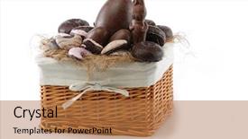  Presentation with hamper - Amazing PPT layouts having gift hamper - easter basket backdrop and a coral colored foreground