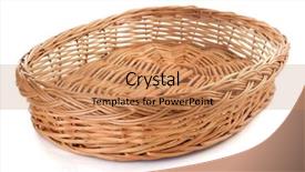  Presentation with wicker - Slides enhanced with gift hamper - wicker basket isolated on white background and a coral colored foreground