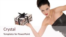  Presentation with mystic - Slides enhanced with gift isolated on white background background and a sky blue colored foreground