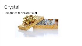  Presentation with text box - Beautiful PPT theme featuring gift-of-money-a-gold backdrop and a white colored foreground