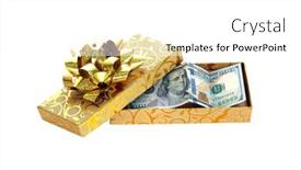  Presentation with graduation gold - Slide set consisting of gift-of-money-a-gold background and a white colored foreground