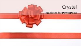  Presentation with red bow - Cool new slides with gift packaging with red ribbons backdrop and a coral colored foreground