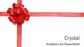  Presentation with red bow - Beautiful presentation featuring gift packaging with red ribbons backdrop and a white colored foreground