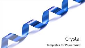  Presentation with gift ribbon - Presentation theme enhanced with pretty young woman thinking with arrows in different directions above her head background and a gray colored foreground