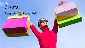  Presentation with recycle bags - Colorful theme enhanced with gift shop - bags beauty expression backdrop and a light blue colored foreground