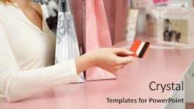  Presentation with credit card - Colorful theme enhanced with gift shop - hand holds a credit card backdrop and a lemonade colored foreground