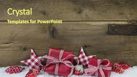  Presentation with country christmas - Beautiful PPT theme featuring gift shop - presents for christmas in red backdrop and a tawny brown colored foreground